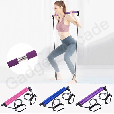 Multipurpose Pilate Bar Kit Stretch Rope Exercise Gym Yoga Exercise Stick