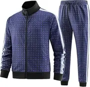 [BASICDOT] Men's Tracksuit Set with Long Sleeves, Casual Full Zip Running Suit for Men, 2-Piece Outfits Jogging Suit Men