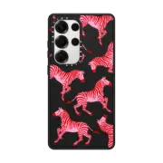 Galaxy S25 Ultra Impact Magnetic Case Pink Zebra