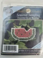 Vintage NEW Mill Hill Watermelon Counted Glass Bead Kit Mini Fruit