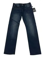 True Religion Geno Jeans Mens 31 Blue Denim Relaxed Slim Stretch Dark Wash