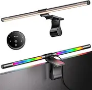 [Quntis] RGB Pro+ Monitor Light Bar with Remote, 15 Modes Gaming Backlight, 4 Colors & Brightness Dimmable Fronlight, 20" Ra95 Eye-Care USB Reading Monitor Lamp, No Glare, Upgraded Clip for All Monitor