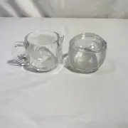 New Vintage Nestle World Map Glass Sugar And Creamer Set