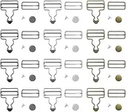 EMSea 12 Sets Dungaree Buckles Metal Strap Buckle Adjustable Braces Closure Jeans Buttons Rectangular Sliding Clasps for DIY Art Sewing Clothing Craft 3 Color