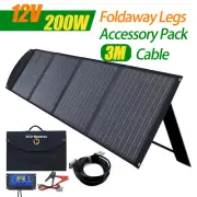 12V 200W Folding Solar Panel Kit Blanket Mat Flexible Mono Power Camping RV USB