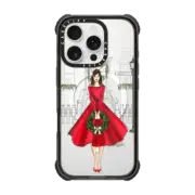 iPhone 16 Pro Ultra Impact Case MagSafe Compatible Holly Lane Brunette (Holiday Illustration Case)