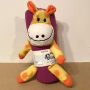 Animal Series Giraffe Plush Lovey Baby Security Blanket, Purple Novelty Blanket