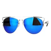 Women's Sunglasses Retro Fashion Flat Top Bar Metal Frame UV400