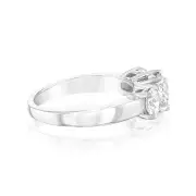 Luminesce Lab Grown Sterling Silver 2 Carat Diamond Trilogy Ring, Q