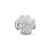 Thomas Sabo TK0171 White Clover Leaf Sterling Silver CZ Karma Bead Charm RRP$159