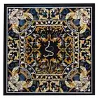 36" antique square black Marble dining Coffee Table Top Inlay blue lapis work
