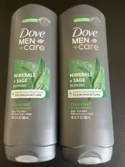 2x Dove Men+Care Elements Body Wash Mineral+Sage 18 oz Ea New