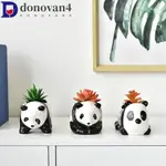 DONOVAN陶瓷花盆,花盆熊貓形多汁的花盆,多用途卡通小動物堅固熊貓陶瓷花盆不包括工廠