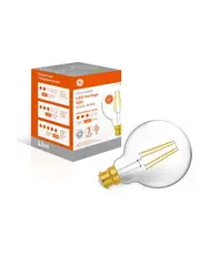 GE 7.5W Clear Dimmable LED G95 BC Globe in Warm White