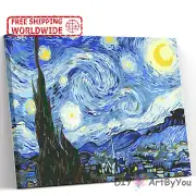Paint By Numbers Kit Van Gogh Starry Night Abstract Canvas Framed Art Acrylic