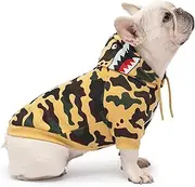 Camo Dog Hoodie Dog Clothes Extra Warm Fleece Lining Stretchy Fit for Small Medium Large Dogs ((Yellow, XX-Large)