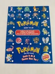 1999 Pokemon: The First Movie Burger King Kids Club Paper Insert Pikachu #25