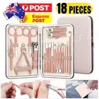 18PCS Manicure Pedicure Kit Set Stainless Steel Nail Grooming Clippers Tools AU