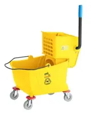 6 Color Choices 26 QT Combo Janitor Mop Bucket & Side Press Wringer Space Saving