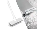 BOOMJOY Floor Scrub Brush with Long Handle Adjustable Stainless Metal Handle, Scrubber with Stiff Bristles for Cleaning Tile, Bathroom, Tub, Bath
