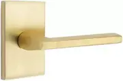 Privacy Set, Modern Rectangular Rosette, Helios Lever, Satin Brass, LH