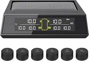 Tire Pressure Monitoring System 6Pcs/set Car Solar Power TPMS LCD Color Screen Monitoring Tire Pressure Range External Sensor
