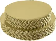 [25pcs]12" Gold Cakeboard Round,Disposable Cake Circle Base Boards Cake Plate Round Coated Circle Cakeboard Base 12inch,Pack of 25