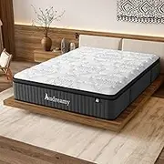 Audreamy Mattress Rome 34cm Euro Top 100% Natural Latex 9 Zone Pocket Spring Hybrid Enhanced Edge Support Airflow Design Breathable Vacuum Packed Medium Firm Double