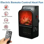 Mini Electric Fan Heater Portable Plug-in Wall Ceramic Heater Air Heating Winter Room Warmer Thermostat Remote Control 400W PTC