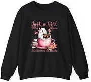 [X.Style] Ghost Book Girl Just a Girl who Loves Halloween and Books ds010 Sweater Black XL