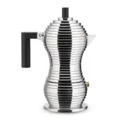 Alessi Pulcina Coffeepot Aluminiumm Handle Black 6 tazze Michele De Larkin