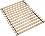 [Signature Design by Ashley] Wooden Mattress Support Bunkie Board Roll Slat with Nylon Cord, Full, Beige
