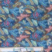 Patchwork Quilting Sewing Fabric Pannotia Blue Aboriginal 50x55cm FQ
