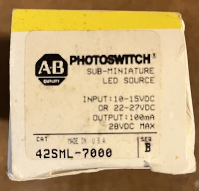 Allen Bradley 42SML-7000 Photoswitch Sub-Miniature LED Source (new in box)
