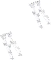 [SHERCHPRY] Pcs Stylish Non-piercing Earrings Gold Flat Back Earrings Ear Jewelry for Women
