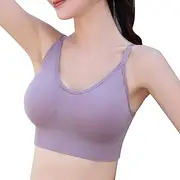 [Generic] Womens Bras Push up Plus Size Women's Beautiful Back Spaghetti Strap Sports Underwear Shockproof Fitness Vest Style Fixed Cup Push Up Sports Bra Womens Athletic