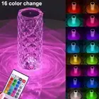 RGB LED Crystal Table Lamp Diamond Rose Night Light Touch Atmosphere Bedside Bar