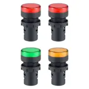 4Pcs AC/DC 24V Indicator Lights Red+Green+Yellow LED Flush Panel Mount 7/8" 22mm