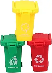 Abaodam 3pc Mini Toy Trash Can for Boys and Girls Learning Waste Sorting Bin Decorative Home School Kindergarten Accessory