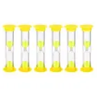 1 Minute Sand Timer, 6Pcs Small Sandy Clock, Count Down Sand Glass Yellow