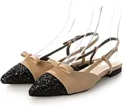 carino(カリーノ) CAUK42003 Women's Oxford Flat, Beige Combination, 24.0 cm