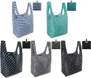 NEW (5 Pack) Light Reusable Waterproof Shopping Bags Grocery Tote Bags Foldable