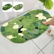 Green Moss Leaf Bath Mat Non-Slip Moss Bathroom Rugs Super Absorbent Bath qiFaJ