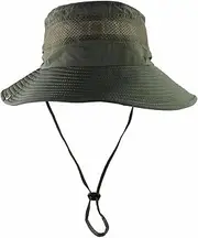 [CAMOLAND] Breathable Wide Brim Boonie Hat Outdoor UPF 50+ Sun Protection Mesh Safari Cap for Travel Fishing