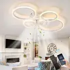 33 Inch Ceiling Fan with LED Lighting Three Color Adjustable Brightness Space