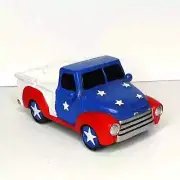 Americana Patriotic Flag Resin Old Pickup Truck Red White and Blue Decor Ashtray