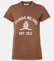 [Prada] Prada Logo cotton jersey T-shirt AU 12 brown