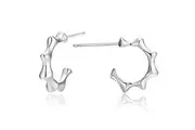 Solid 925 Sterling Silver Shaggy C-Hoop Earrings