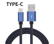 1 Meter Denim Phone Data Charging Cable for iPhone，Type-C and Android