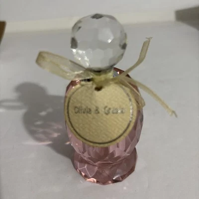 Olivia & Gracie Pink Crystal Perfume Bottle Beautiful Facets
